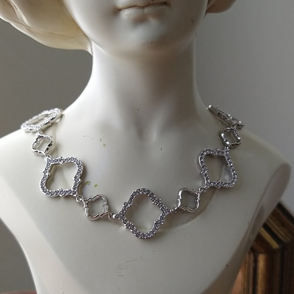 Nadri White Rhodium Alhambra Necklace - Picture 10 of 10